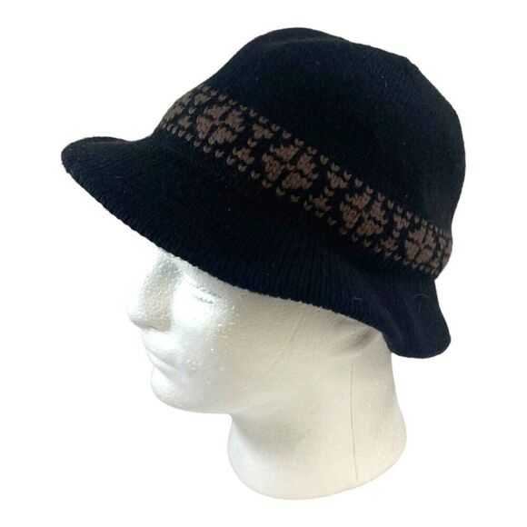 Vintage Amalgamated Glove Workers Union Made Knit Bucket Hat Black Grandpa Core - Picture 2 of 7